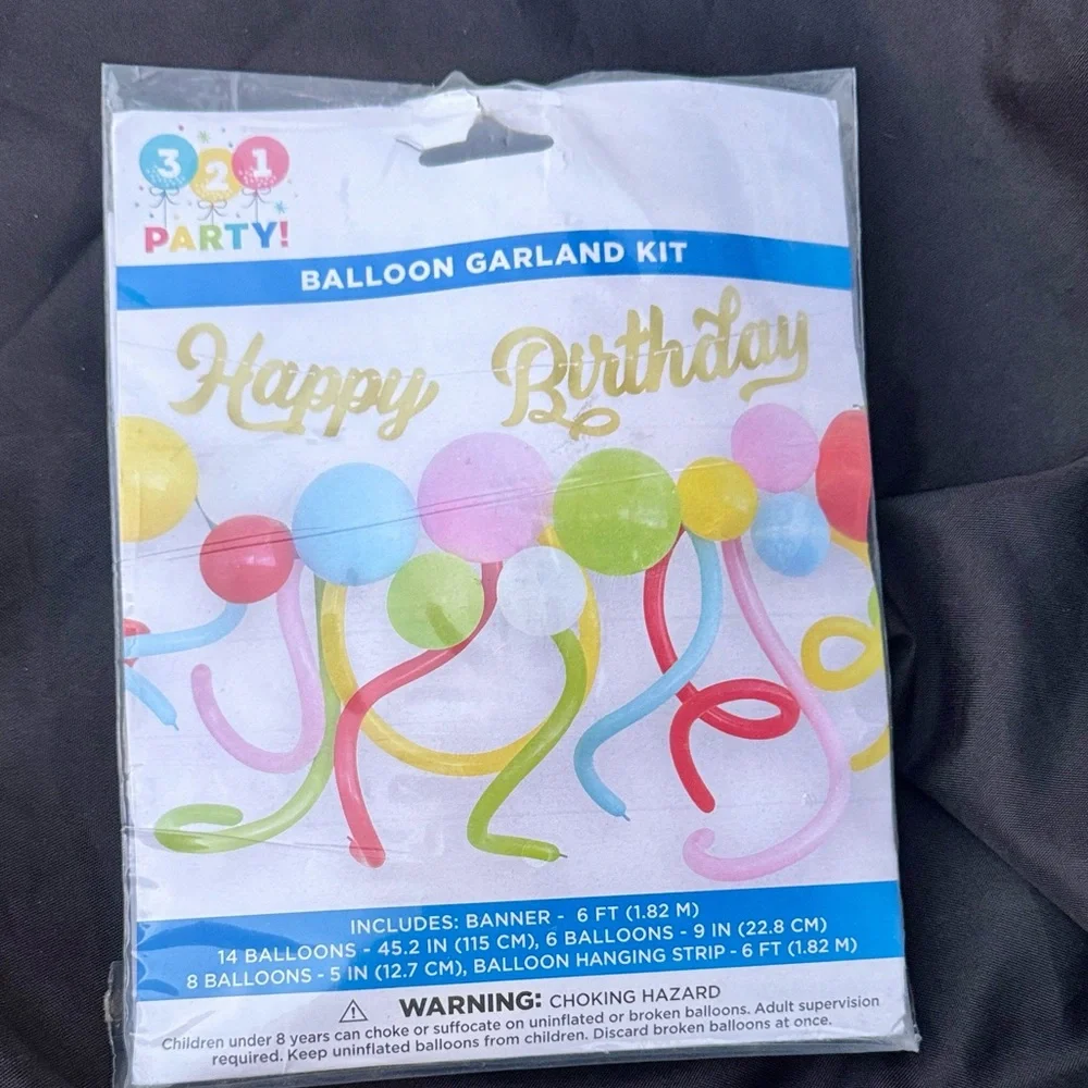 Birthday Balloon Garland Kit - Multicolored- NEW
